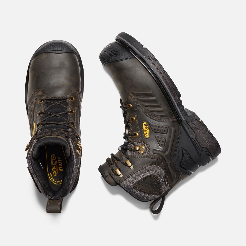 Keen Trekking Bot Erkek Siyah Kahverengi - Csa Philadelphia 6\" Internal Met Waterproof (Carbon-Fiber